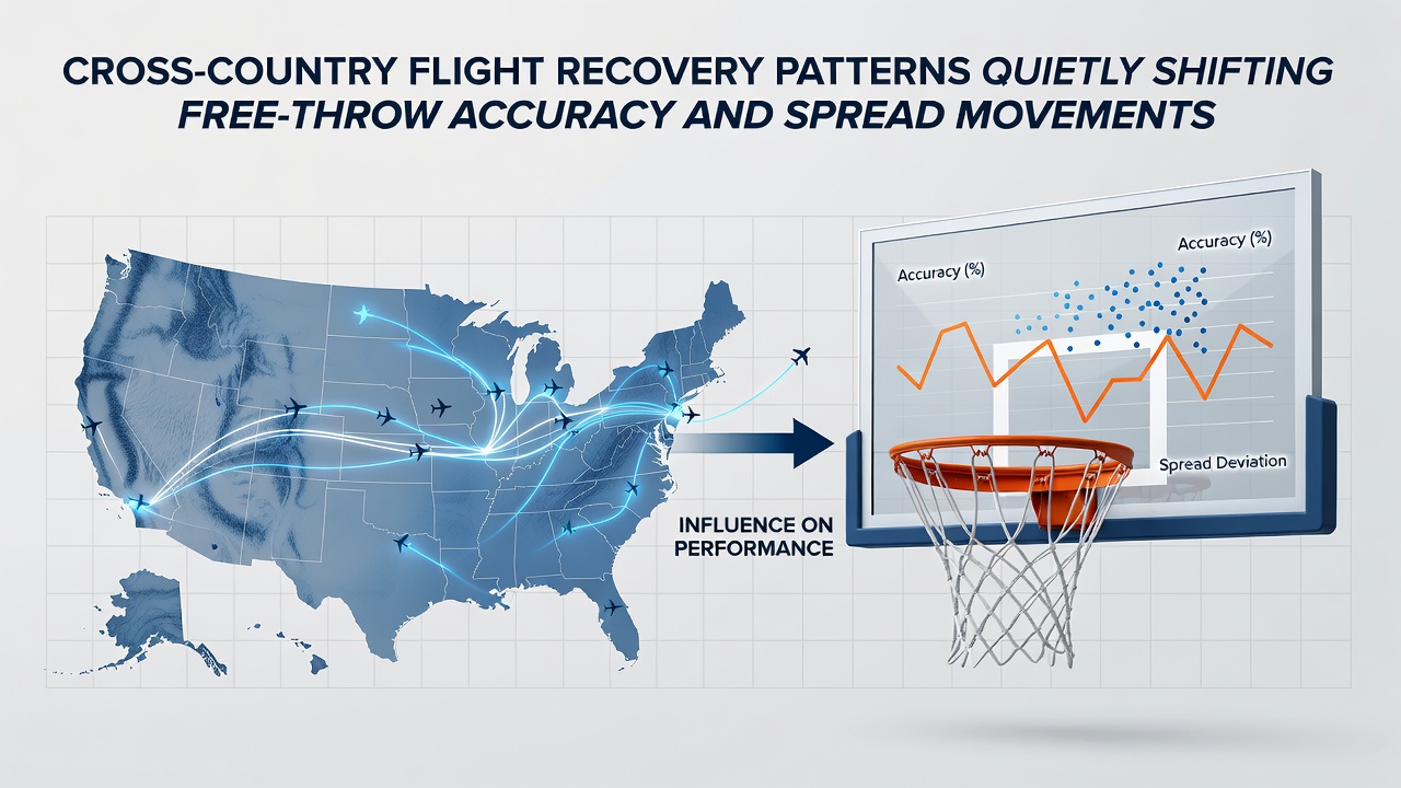 Coaching staff reviewing recovery data and free-throw statistics before an NBA road game