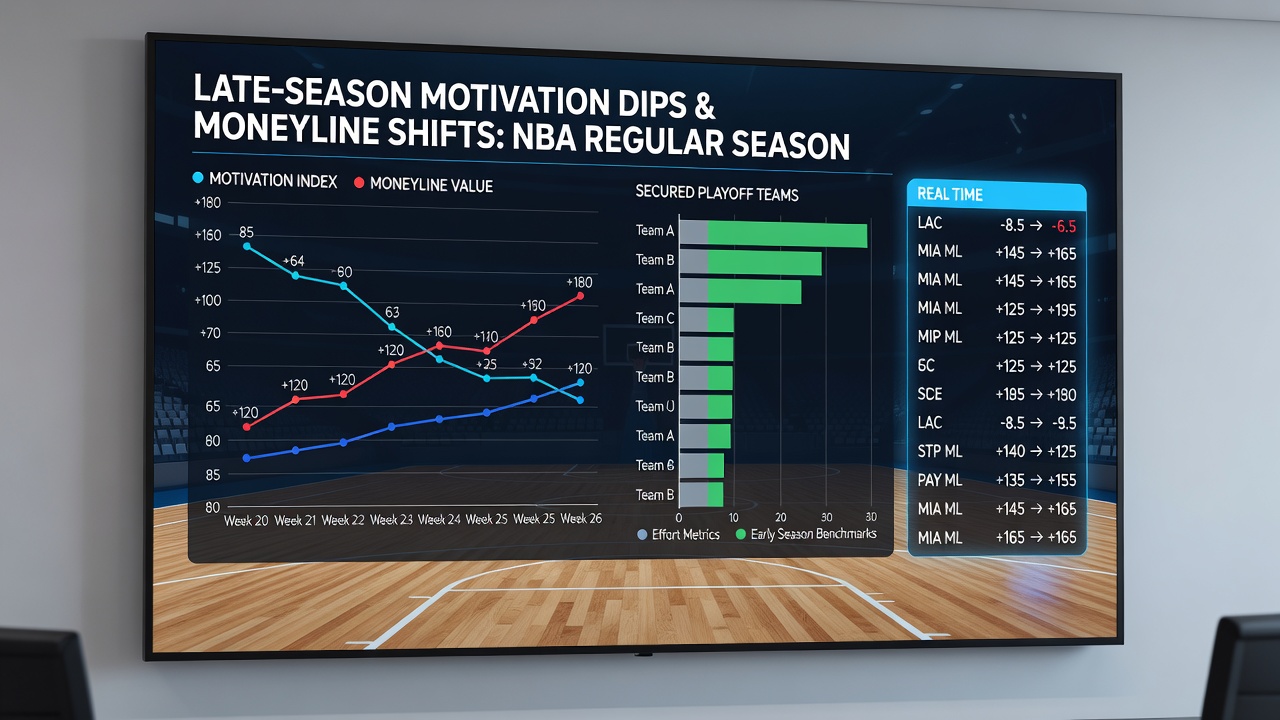 Betting odds board showing NBA moneyline shifts during final regular season games