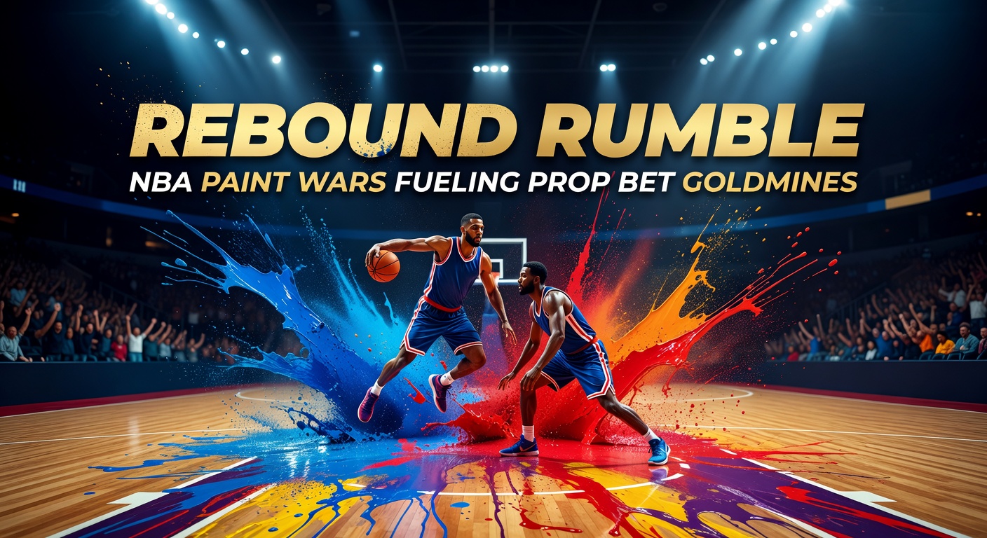 NBA players battling for a rebound in the paint during an intense game, highlighting the physicality of paint wars