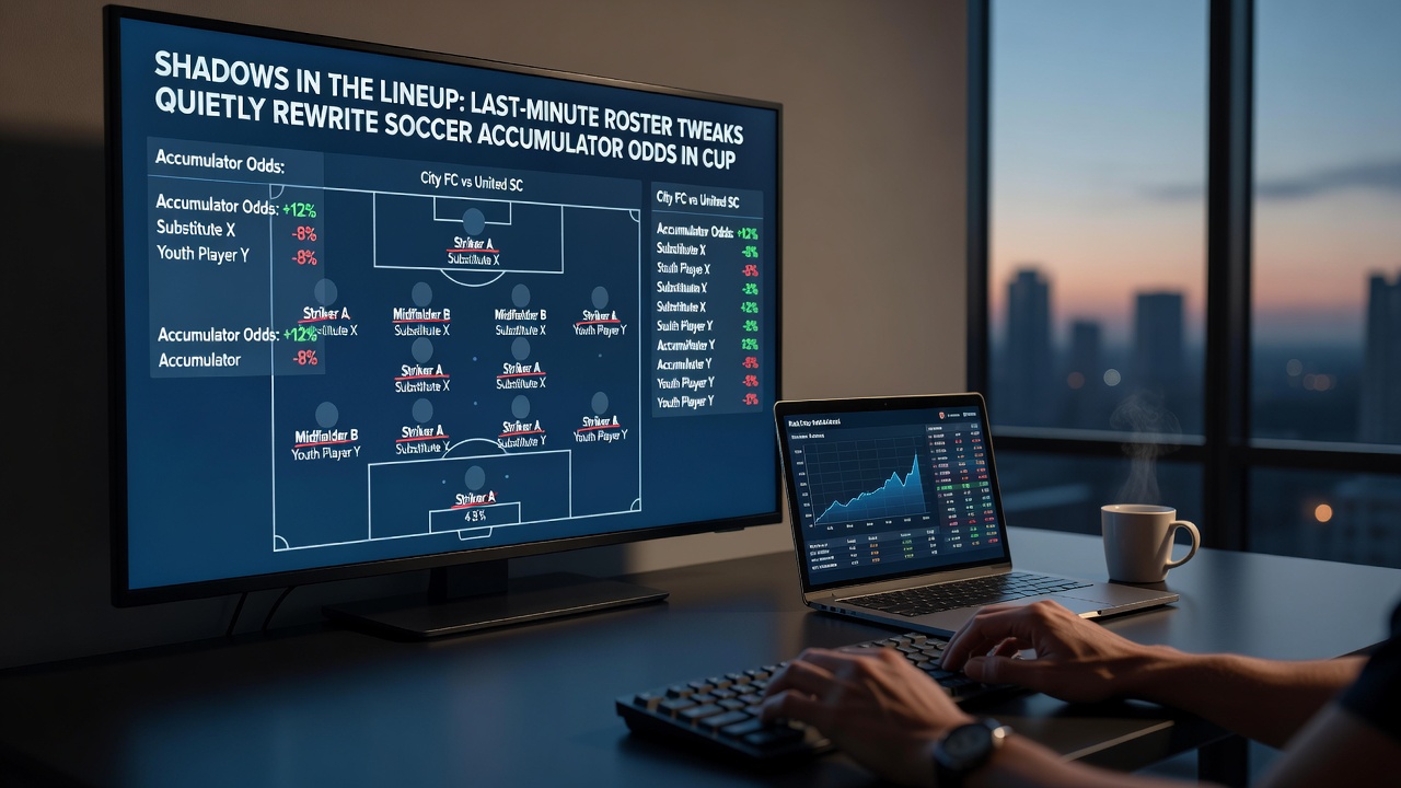 Bookmaker odds board updating after soccer lineup announcement
